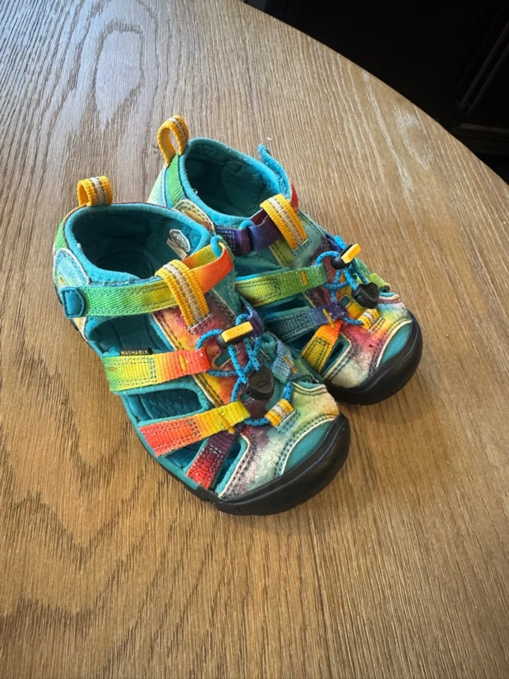 KEEN Kids' Rainbow Hydro Sandal - Teal Multicolor Size 11